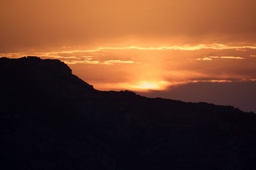 sunset in the mountains
