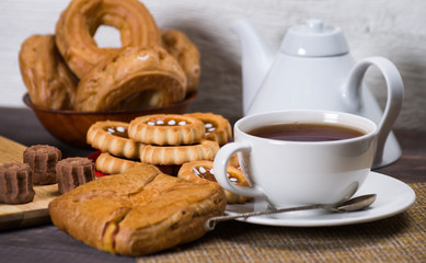tea table, bake, pastries, muffin, cakes, sweets, close up