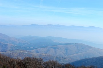 Fototapeta premium landscape of the hills and mountains in autumn