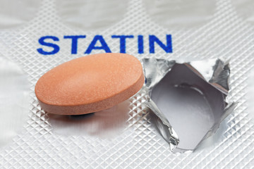 Statin Tablet on a Pack. Health. Well Being. Pharmaceutucal.