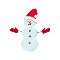 Snowman isolated on white background