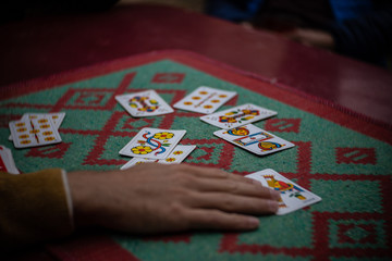 playing cards on a table