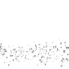 Isolated black water bubbles on white background. Rain water drops. Underwater oxygen. 