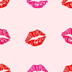 Pattern pink lipstick trace