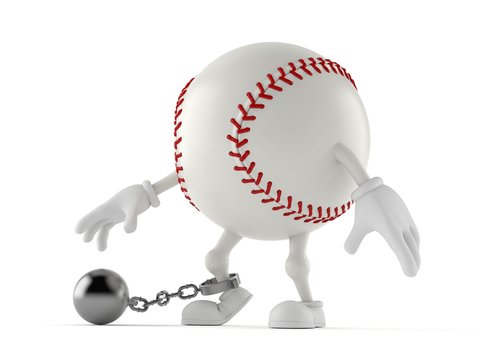Baseball character with prison ball