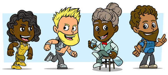 Cartoon funny boy and girl characters. Vol. 12