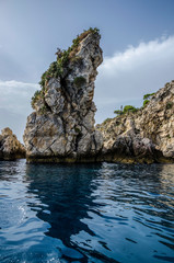 Naklejka premium small island and rocks in the sea