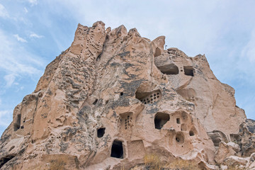 landscape of Uchisar Castle in cappadocia