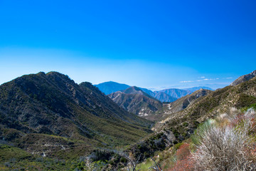 A panorama of the San Gabriel Mountains as taken from Mount Wilson near Glendale, California