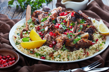 slow roast lamb meat with couscous © myviewpoint