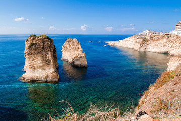 Fototapeta premium Pigeon Rocks in Beirut, Lebanon