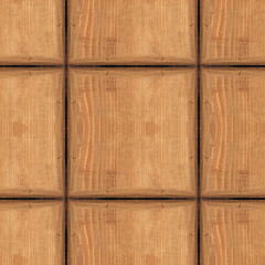 Seamless pattern of textured wooden plank wall with bark
