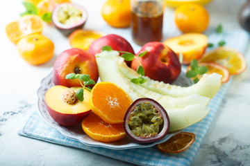 Fruit salad or healthy smoothie ingredients