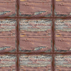Seamless photo texture of wooden planks with red oil