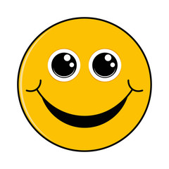 Vector illustration of smiley. Smiling face. Happy smiley. Vector happy face.