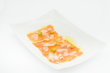 Carpaccio salmon with cheese