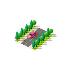Isometric red car