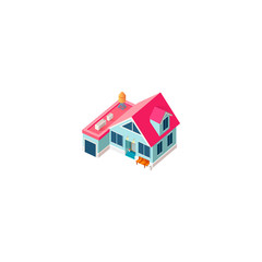 Isometric facade cottage