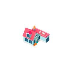 Isometric facade cottage