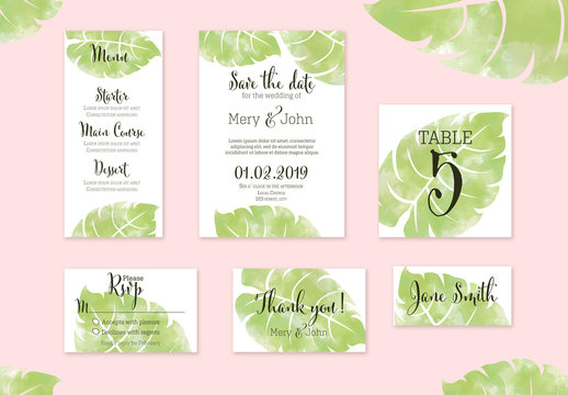 Wedding Invitation Layout Set