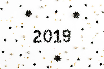 New Year 2019 background with sparkle glitter decoration.