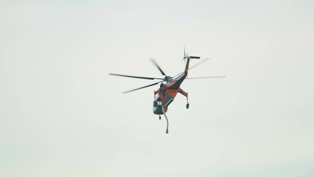 Aerial view Erickson helicopter used in accidents disasters