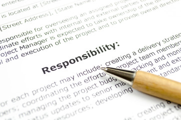 Responsibility with wooden pen