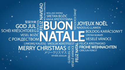 Word cloud Merry Christmas (in Italian)