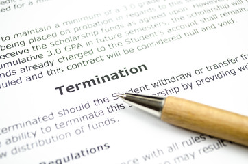 Termination with wooden pen