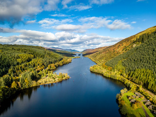 Flying through the Great Glen above Loch Oich in the scottish highlands - United Kingdom