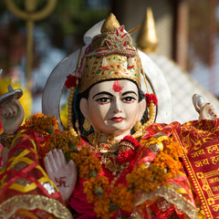 Details of an idol of Hindu Goddess Kunjapuri Devi, Kunjapuri Devi Temple, Adali, Narendranagar,...