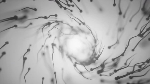4K Sperm Swimming Towards Egg. Highly Realistic CGI. 3D animation.
