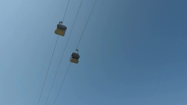 cable car at douro river in porto
