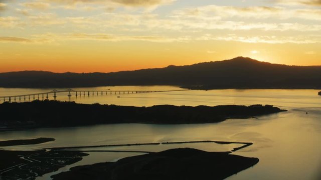 Aerial view San Rafael bridge Richmond San Francisco