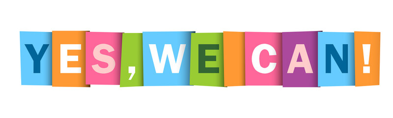 YES, WE CAN! Colorful typography banner