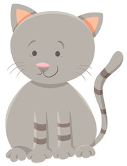 cute gray kitten cartoon animal character