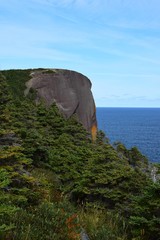 Killick Coast landscape, Stiles Cove path Red Head Rock formation near Flatrock, Avalon Peninsula;...