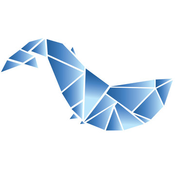 Origami puzzle whale