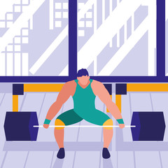 Fototapeta premium man lifting weights design