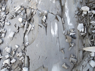 Mountain rock with gray stones. Background, macro, Caucasus