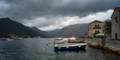 Boats in bay, Perast, Bay of Kotor, Montenegro © klevit