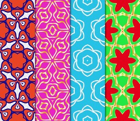 Set of Seamless texture on color background. Element for design. Geometric pattern. Vector illustration