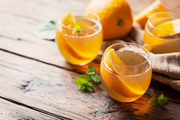 Cold tea with orange