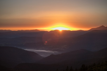 Sunrise in the mountains