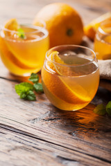 Cold tea with orange
