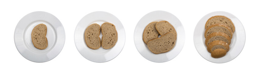 Slices of bread isolated