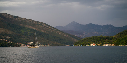 Mountains seen from Bay of Kotor, Montenegro