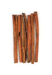Macro Foto of Dry Cinnamon Sticks Isolated on White