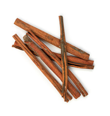 Macro Foto of Dry Cinnamon Sticks Isolated on White