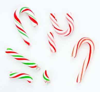 Peppermint candy cane isolated on white background